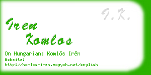 iren komlos business card